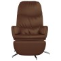 Sillón de relax con reposapiés cuero sintético marrón brillante de vidaXL, Sillones - Ref: Foro24-3097374, Precio: 109,93 €, ...