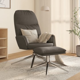 Sillón de relax y reposapiés piel de ante sintético gris oscuro de vidaXL, Sillones - Ref: Foro24-3097378, Precio: 134,99 €, ...