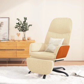 Sillón de relax con reposapiés de tela color crema de vidaXL, Sillones - Ref: Foro24-3097396, Precio: 99,99 €, Descuento: %