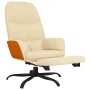 Sillón de relax con reposapiés de tela color crema de vidaXL, Sillones - Ref: Foro24-3097396, Precio: 99,85 €, Descuento: %