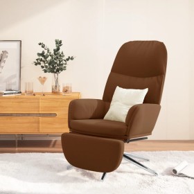 Sillón de relax con reposapiés piel de ante sintética marrón de vidaXL, Sillones - Ref: Foro24-3097381, Precio: 108,22 €, Des...