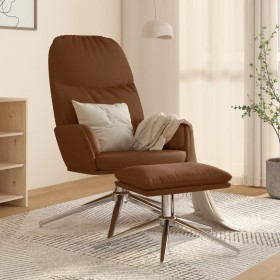 Sillón de relax con reposapiés piel de ante sintética marrón de vidaXL, Sillones - Ref: Foro24-3097375, Precio: 130,76 €, Des...