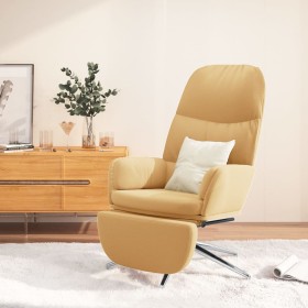 Relaxation armchair and footrest in cream-colored synthetic suede leather by vidaXL, Armchairs - Ref: Foro24-3097386, Price: ...