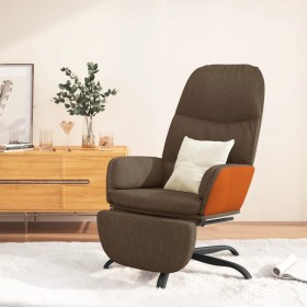 Sillón de relax con reposapiés de tela marrón de vidaXL, Sillones - Ref: Foro24-3097397, Precio: 98,99 €, Descuento: %