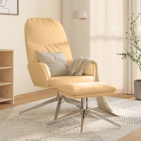 Sillón de relax y reposapiés piel de ante sintética color crema de vidaXL, Sillones - Ref: Foro24-3097380, Precio: 128,41 €, ...