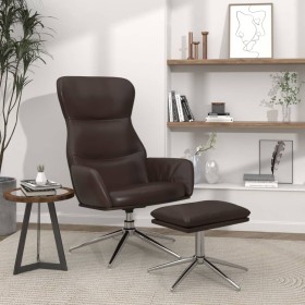 Relaxation armchair with footrest in shiny brown synthetic leather by vidaXL, Armchairs - Ref: Foro24-3097441, Price: 135,77 ...