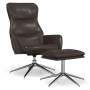 Sillón de relax con reposapiés cuero sintético brillante marrón de vidaXL, Sillones - Ref: Foro24-3097441, Precio: 135,77 €, ...