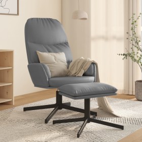 Sillón de relax con reposapiés de cuero sintético gris de vidaXL, Sillones - Ref: Foro24-3097411, Precio: 122,99 €, Descuento: %