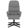 Sillón de relax con reposapiés de cuero sintético gris de vidaXL, Sillones - Ref: Foro24-3097411, Precio: 122,99 €, Descuento: %