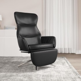 Sillón de relax con reposapiés cuero artificial negro brillante de vidaXL, Sillones - Ref: Foro24-3097442, Precio: 110,99 €, ...