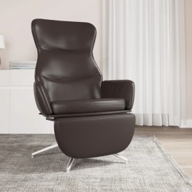 Relaxation armchair and footrest in shiny brown artificial leather by vidaXL, Armchairs - Ref: Foro24-3097443, Price: 108,99 ...