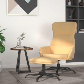 Sillón de relax con reposapiés tela de microfibra color crema de vidaXL, Sillones - Ref: Foro24-3097477, Precio: 118,99 €, De...