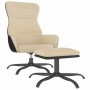 Sillón de relax con reposapiés de tela color crema de vidaXL, Sillones - Ref: Foro24-3097460, Precio: 121,99 €, Descuento: %