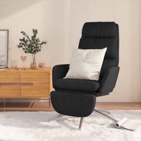 Sillón de relax con reposapiés de tela negro de vidaXL, Sillones - Ref: Foro24-3097530, Precio: 139,99 €, Descuento: %