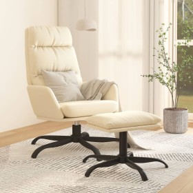 Sillón de relax con reposapiés de cuero sintético crema de vidaXL, Sillones - Ref: Foro24-3097536, Precio: 133,99 €, Descuent...