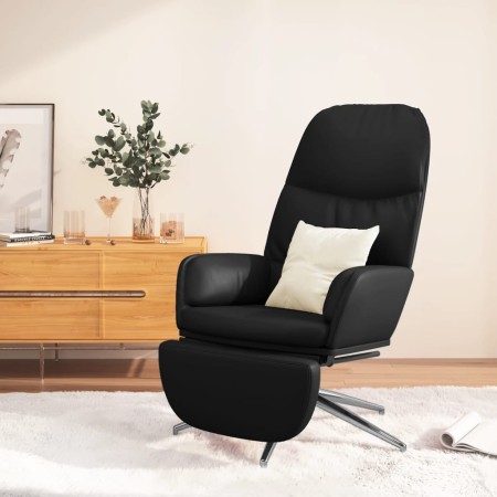 Sillón de relax con reposapiés cuero sintético negro brillante de vidaXL, Sillones - Ref: Foro24-3097373, Precio: 119,90 €, D...