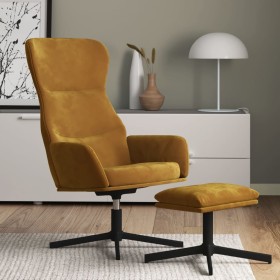 Relaxation armchair with brown velvet footrest by vidaXL, Armchairs - Ref: Foro24-3097492, Price: 164,06 €, Discount: %