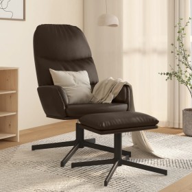 Sillón de relax con reposapiés de cuero sintético marrón de vidaXL, Sillones - Ref: Foro24-3097410, Precio: 122,99 €, Descuen...