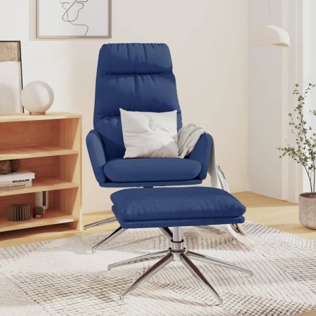 Sillón de relax con reposapiés tela azul de vidaXL, Sillones - Ref: Foro24-3097517, Precio: 156,99 €, Descuento: %