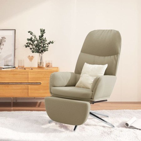 Sillón de relax y reposapiés piel de ante sintético gris claro de vidaXL, Sillones - Ref: Foro24-3097383, Precio: 114,99 €, D...