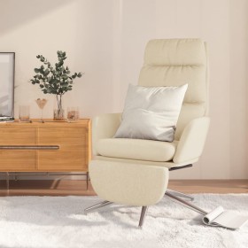 Sillón de relax con reposapiés de tela color crema de vidaXL, Sillones - Ref: Foro24-3097526, Precio: 125,99 €, Descuento: %