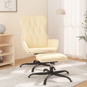 Sillón de relax con reposapiés cuero sintético color crema de vidaXL, Sillones - Ref: Foro24-3097679, Precio: 125,99 €, Descu...