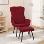 Relaxation armchair with red velvet stool by vidaXL, Armchairs - Ref: Foro24-3097672, Price: 157,99 €, Discount: %