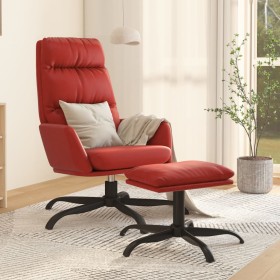 Sillón de relax con reposapiés de cuero sintético color vino de vidaXL, Sillones - Ref: Foro24-3097539, Precio: 138,99 €, Des...