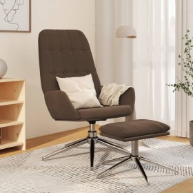 Sillón de relax con taburete tejido de microfibra marrón de vidaXL, Sillones - Ref: Foro24-3097692, Precio: 133,99 €, Descuen...