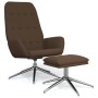 Sillón de relax con taburete tejido de microfibra marrón de vidaXL, Sillones - Ref: Foro24-3097692, Precio: 133,06 €, Descuen...