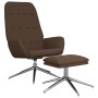 Sillón de relax con taburete tejido de microfibra marrón de vidaXL, Sillones - Ref: Foro24-3097692, Precio: 133,06 €, Descuen...