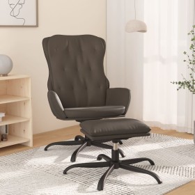 Sillón de relax con reposapiés cuero sintético gris antracita de vidaXL, Sillones - Ref: Foro24-3097681, Precio: 131,99 €, De...