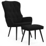 Sillón de relax con taburete terciopelo negro de vidaXL, Sillones - Ref: Foro24-3097673, Precio: 158,99 €, Descuento: %