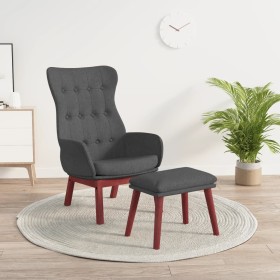 Relaxation armchair with dark gray fabric stool by vidaXL, Armchairs - Ref: Foro24-3097724, Price: 164,54 €, Discount: %