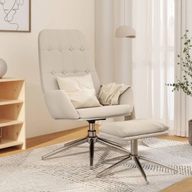 Sillón de relax con taburete tela de microfibra color crema de vidaXL, Sillones - Ref: Foro24-3097697, Precio: 133,06 €, Desc...