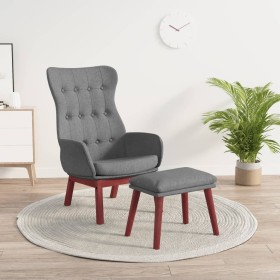 Relaxation armchair with light gray fabric stool by vidaXL, Armchairs - Ref: Foro24-3097723, Price: 157,06 €, Discount: %