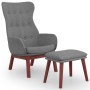 Relaxation armchair with light gray fabric stool by vidaXL, Armchairs - Ref: Foro24-3097723, Price: 157,99 €, Discount: %