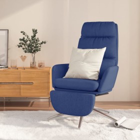 Sillón de relax con reposapiés de tela azul de vidaXL, Sillones - Ref: Foro24-3097528, Precio: 127,99 €, Descuento: %