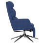 Sillón de relax con reposapiés de tela azul de vidaXL, Sillones - Ref: Foro24-3097528, Precio: 127,09 €, Descuento: %