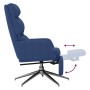 Sillón de relax con reposapiés de tela azul de vidaXL, Sillones - Ref: Foro24-3097528, Precio: 127,09 €, Descuento: %