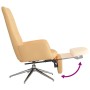 Sillón de relax con reposapiés tela de microfibra crema de vidaXL, Sillones - Ref: Foro24-3097703, Precio: 112,99 €, Descuent...