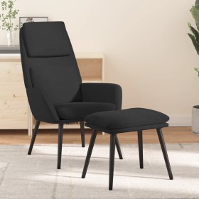 Sillón de relax con reposapiés tela negro de vidaXL, Sillones - Ref: Foro24-3097774, Precio: 140,99 €, Descuento: %