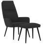 Sillón de relax con reposapiés tela negro de vidaXL, Sillones - Ref: Foro24-3097774, Precio: 140,99 €, Descuento: %