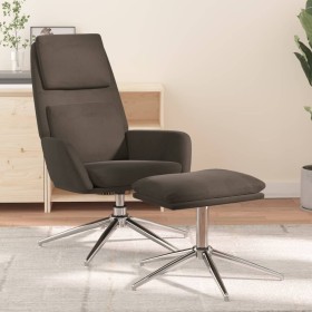 Sillón de relax con taburete tela de microfibra gris oscuro de vidaXL, Sillones - Ref: Foro24-3097782, Precio: 143,99 €, Desc...