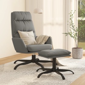 Sillón de relax con reposapiés de cuero sintético gris de vidaXL, Sillones - Ref: Foro24-3097538, Precio: 138,99 €, Descuento: %