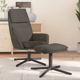 Sillón de relax con taburete terciopelo gris oscuro de vidaXL, Sillones - Ref: Foro24-3097799, Precio: 139,02 €, Descuento: %