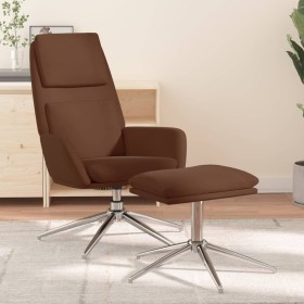 Sillón de relax con reposapiés tela de microfibra marrón de vidaXL, Sillones - Ref: Foro24-3097779, Precio: 134,99 €, Descuen...