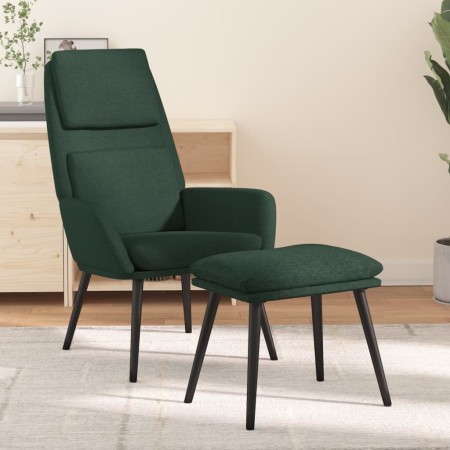 Relaxation armchair with footrest in dark green fabric by vidaXL, Armchairs - Ref: Foro24-3097773, Price: 140,29 €, Discount: %