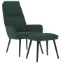 Sillón de relax con reposapiés tela verde oscuro de vidaXL, Sillones - Ref: Foro24-3097773, Precio: 140,13 €, Descuento: %