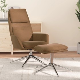 Sillón de relax con taburete tela de microfibra gris taupé de vidaXL, Sillones - Ref: Foro24-3097780, Precio: 134,99 €, Descu...